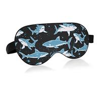 Shark Animal Sleep Mask for Men Women Blackout Eye Cover, Soft Lightweight Comfortable Eye Mask with Adjustable Velcro Strap, Blocks Light for Travel Sleep Yoga Nap