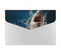 Shark Attack Fish File Folder 6-Pocket, Waterproof Accordion File Organizer with Snap Closure, Expanding Document Holder for Office, Home