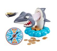 Shark Attack Game - ABS Interactive Desktop Toy, Multiplayer Board Game | Tooth Snapping Surprise, Competitive Gold Coin Play, Family Party Entertainment, Picnic, Beach, Camping, Group Fun