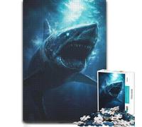 Shark Attack in Sea Wood Puzzle, Adult Jigsaw, 1000 Pieces | A hands-on home pastime - solo or shared leisure at home.