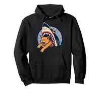 Shark Attacks Eating Cat Predator Ocean Animal Marine Danger Pullover Hoodie