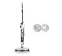 Shark Automatic Steam Mop - 2 Rotating Power Pads, 3 Steam Settings, Stain & Dirt Removal, For Sealed Hard Floors, 8m Cord, White & Grey S8201UK