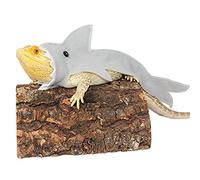 Shark Bearded Dragon Costume Felt Lizard Outfit Halloween Small Animal Clothes Harness for Chameleon Gecko Amphibians (L)