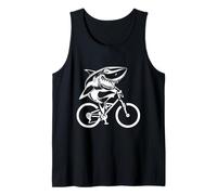 Shark Bicycling - Mountain Bike, Great White, Gym Lover Gift Tank Top