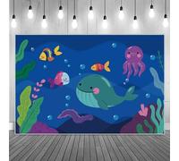 Shark Birthday Photography Backdrop Ocean Decoration Baby Custom Summer Undersea Seabed Bubbles Party Studio Photo Backgrounds