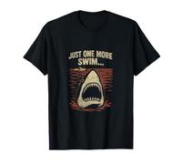Shark Bite Just One More Swim Summer Sharks Angry T-Shirt