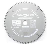 Shark Blades Pro 254mm Circular Saw Blade - 80T Mitre Saw Blade, Professional Grade with Non-Stick Coating for Smooth, Clean Cuts in Wood, MDF, Plywood & More