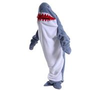 Shark Blanket for Adults Kids, Wearable Shark Blanket Hoodie, Super Soft Cozy Flannel Throw Wearable Blanket, Sleeping Bag Cosplay Shark Costume Blanket Gifts (Haze Blue, XL for 65-72in Height)