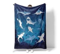 Shark Blanket for Kids Adult, 320GSM Fleece Throw Blanket, Fluffy Cozy Soft Warm Plush Lightweight Blankets Gifts for Boys Girls Children's Baby, Cute Blanket Quilt for Couch Sofa Bed