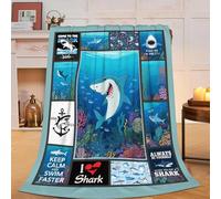 Shark Blanket, Soft Plush Fleece Ocean Animal Throw Blanket - Cozy Warm Stuffed Blankets Bedding Funny Shark Gifts for Women Girls Kids Adults 40"X50"