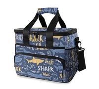 Shark Blue Ocean Cooler Bag Thermal Insulated Picnic Lunch Bag Box Large Cool Bag for Beach Picnic Camping Travel Men Women