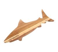 Shark Board Acacia Wooden Serving Platter Cheese Board for Kitchen | Dual-use Preparation Surface, Nonslip Smooth Grain Finish, for Bread, Pizza, Home Entertaining and Nautical Parties
