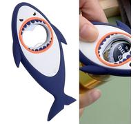 Shark Bottle Openers, Creative Shark Fridge Magnet Cartoon Ocean Animal Beer Bottle Opener Portable Shark Corkscrew Refrigerator Magnet Cute Kitchen Tool for Bar Travel(Black) (Blue)