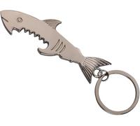 Shark Bottle Top Opener Keyring, 8.8 cm Metal Alloy, Silver