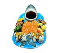 Shark Bowl Scratch Resistant - Food Serving Tray Plate, Sauce Compartment, Dumplings, Snacks Fruits Party Birthday Festival | Dumplings Snacks Fruits Party Birthday Festival Dinner Home Kitchen