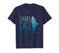 Shark Cage Tester - Arm Amputee T-Shirt, Men, Navy Blue, 4X-Large
