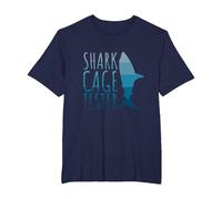 Shark Cage Tester - Arm Amputee T-Shirt, Men's Big and Tall, Navy Blue, 5X Tall
