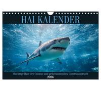 Shark calendar - Mighty sharks of the oceans and mysterious underwater world UK-Version (Wall Calendar 2026 DIN A4 Landscape), CALVENDO 12 Month Wall Calendar