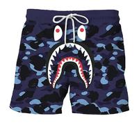 Shark Camo Unisex Pants Sport Pants Casual Shorts Beach Shorts Swimming Pants, E, Small