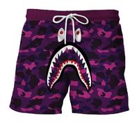 Shark Camo Unisex Pants Sport Pants Casual Shorts Beach Shorts Swimming Pants, N, S