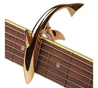 Shark Capo,Zinc Alloy Tone Clip for Acoustic,Folk,Electric Guitar and Ukulele (red gold)