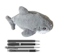 Shark Case, Cartoon Plush Zippered Pouch 9.5x2.8x2in | Cute Animal Stationery Organizer 40g - This Soft Novelty Bag Provides Neat Storage for Markers and Crayons At School Use