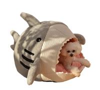 Shark Cat Beds, 2026 New Cute Winter Warm Soft Shark Mouth Pet Bed Cave,Covered Shark Heads Shaped Indoor Pet Nest for Cats, Small Dogs (Gray,L:for24 lbs cat)