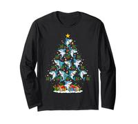 Shark Christmas Tree Lights Decor Funny Sea Animals Xmas Long Sleeve T-Shirt