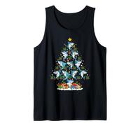 Shark Christmas Tree Lights Decor Funny Sea Animals Xmas Tank Top