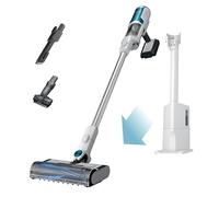 Shark Clean & Empty - Lightweight Cordless Vacuum Cleaner with HEPA Filter, Powerful Suction, Portable, Rechargeable, Auto-Empty System, Stick Vacuum for Pet Hair, Carpets & Hardfloor, White BU3521