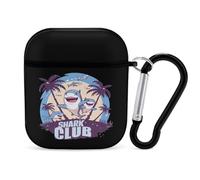 Shark Club Ocean Week Case Cover Compatible with AirPods 1&2 Protective PC Shell Carrying Case with Keychain