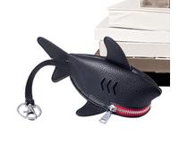 Shark Coin Purse - Cartoon Sea Creatures Wallet Compact Zipper Purse Versatile Accessory | Stylish Design for , Keys, Earphone, Black Red, Please refer to the description, Please refer to