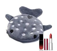 Shark Coin Purse - Cute Shark Change Wallet, Shark Money Organizer | Stylish Shark Themed Wallet, Compact Coin Holder, Cute Shark Earphone Storage Bag with Embroidery Pattern Car, Grey