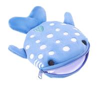 Shark Coin Purse Cute Small Wallet Plush Cartoon Cosmetic Items Bag Animal Zipper Keychain Change Purse Mini Earphone Bag Funny Novelty Coin Pouch for Women(Blue)