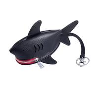 Shark Coin Purse, Smooth Construction, PU Leather Material, Leather Shark Pouch, Coin Purse, Playful Design, Ideal Use for Change, Money, Keys