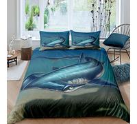 Shark Comforter Cover Hammerhead Shark Bedding Set for Boys Girls Ocean Marine Duvet Cover Underwater Animal Bedspread Cover Single Size 2Pcs