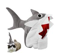 Shark Costume Hat - Adjustable Pet Cosplay Headpiece, Soft Plush Material, Fun Dress Accessories, Lightweight, Comfortable Fit | Cute Kitten Puppy Shark Cosplay Hat for Small Medium Size