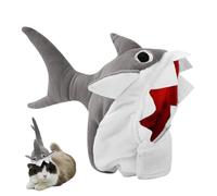 Shark Costume Hat | Cute Plush Kitten Cosplay Hat Animal Headpiece,Adjustable Costume Cosplay Dress Up, Funny Holiday Accessories For Small And Medium Dogs And Cats