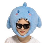 Shark Costume Hat, Halloween Animal Head Cover, 11.81x13.78 Inches, Soft Breathable Fabric, Fun Dress Up Accessory for Role Playing, Stage Acts, Carnival, Festival, and Halloween Party Performances