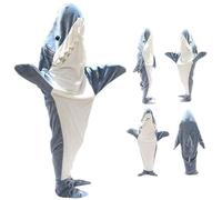 Shark Costume Shark Onesie, Wearable Flannel Shark Outfit Shark Hoodie, Cozy Wearable Blanket Sleeping Bag Shark Blanket Hoodie Portable Blanket for Youth and Children (XL)