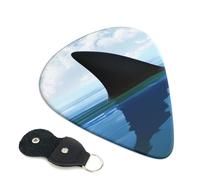Shark cum Guitar Plectrums, 6 Guitar Plectrums, Printed on both sides for Electric Guitar Bass Ukulele (0.46 mm 0.71 mm 0.96 mm)