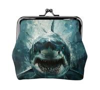 Shark cum print Coin Purse Small Change Purse Card Holder Coin Pouch Small Wallet for Women and Men, Black, One Size, Vintage