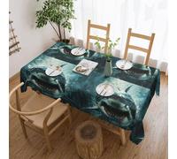 Shark cum print Elegant Tablecloth - Stylish Home Decor Fabric for Dining Tables, Weddings, and Events