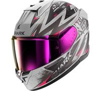 Shark D-Skwal 3 Motorcycle Helmet - Blast-R Matt Silver / Anthracite / Red