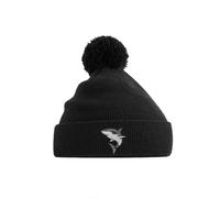 Shark Design Bobble Hat | Embroidered Ocean Animal Winter Cap for Adults | Cosy Knit Headwear Navy