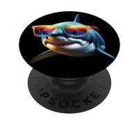 Shark Design Tiger Sharks Gray White Great Shark PopSockets Adhesive PopGrip