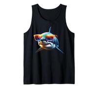 Shark Design Tiger Sharks Gray White Great Shark Tank Top