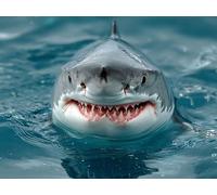 Shark Diamond Art Kits Adults, 5D DIY Diamond Painting Kit for Adults, Round Full Drill Crystal Art Crafts Painting Picture, Cross Stitch Embroidery Canvas, for Home Wall Decor 28x36 inch d-810