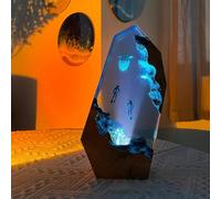 Shark Diver Night Light, 3D Surfer Lamps, Creative Resin Ocean Resin Lamp, Turtle Lamp Handmade Resin Night, Epoxy Resin Night Decorations for Office Bedroom Room Party Decor (B)