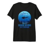 Shark Diving Extreme Underwater Scuba Diver with Sharks Premium T-Shirt